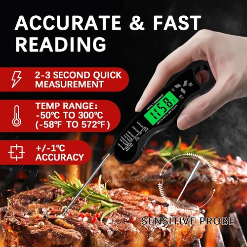Vista 2 de Termómetro de cocina,IP67 impermeable termómetro de carne digital