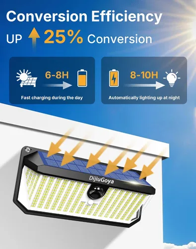 Vista 2 de 466 luces LED solares para exteriores con sensor de movimiento