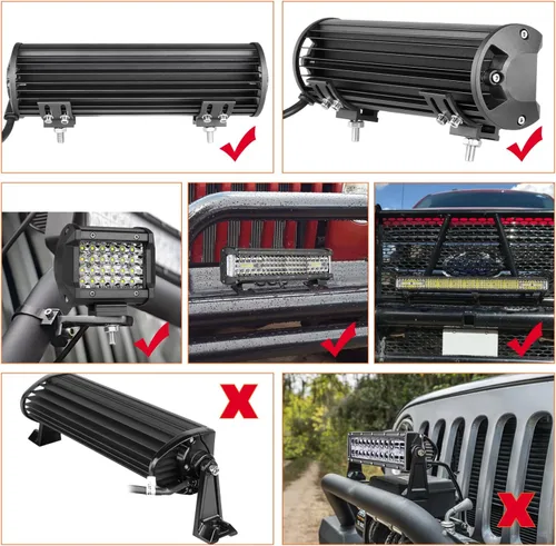 Vista 2 de Soportes de montaje de barra de luz LED, 2 piezas, kit de soporte de montaje inferior ajustable para luces LED de vaina, cubos, barra de luz