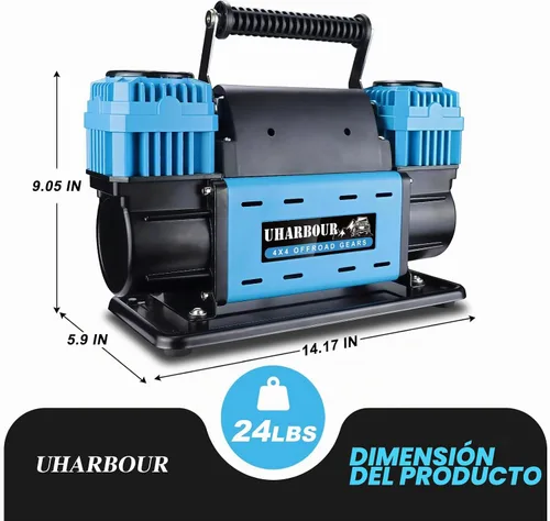 Vista 7 de Uharbour Compresor de aire todoterreno de 12V 10.6 CFM con manómetro