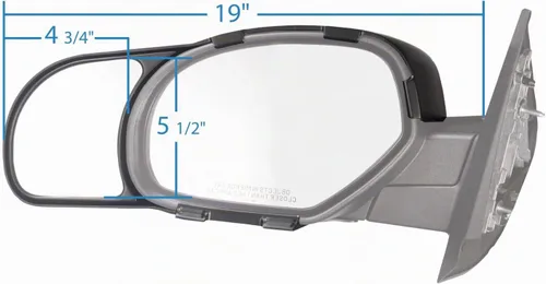 Vista 4 de K SOURCE Snap & Zap 80900 Espejo de remolque de ajuste personalizado para Escalade 2007-2014, Silverado 2500, 3500, Suburban, Tahoe, Sierra 2500