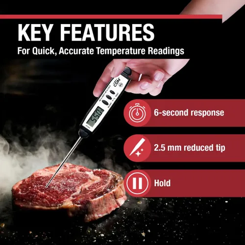 Vista 2 de CDN Termómetro digital impermeable de cocción instantánea de lectura instantánea de 2.75 pulgadas inoxidable inastillable ideal para carne, aves