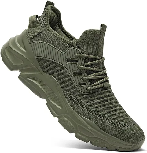 Vista 3 de Zapatos deportivos para caminar para hombre, ligeros, transpirables, informales, suela suave, cómodos, para el trabajo, gimnasio, entrenamiento