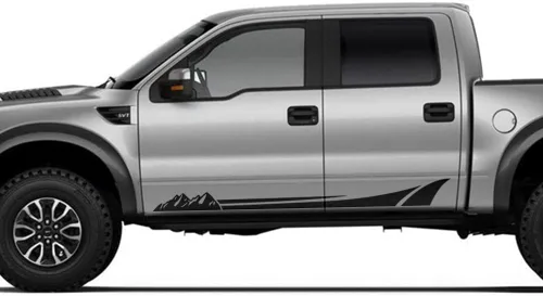 Vista 2 de 2 calcomanías de vinilo con diseño de rayas deportivas para Ford F150 Series 2009-2022 (negro brillante)