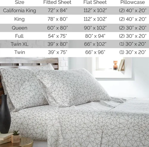 Vista 74 de Southshore Fine Living, Inc. Colección Winter Brush, juego de sábanas de 3 piezas para cama individual, sábana bajera con bolsillo profundo de 14