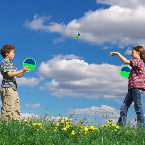 Vista 6 de Juguetes exteriores para niños de 4 a 8 años – Juego de pelotas para lanzar y atrapar, juegos al aire libre para niños y adultos con 6 paletas y 3