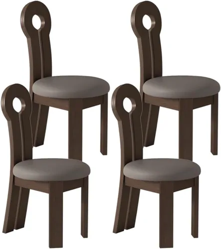 Vista 18 de YVYKFZD Dining Chairs Set, Solid Wood Dining Room Chair, Upholstered Kitchen Chairs, Unique Key-Shaped Living Room Chair, for Offices Bedroom Study