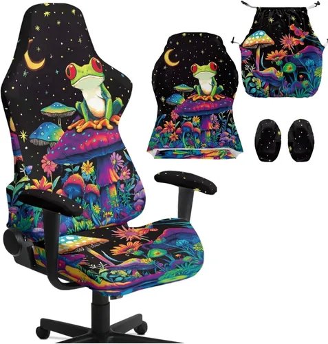 Vista 12 de Fundas para silla de juegos con cremallera de mariposa, elásticas, fáciles de poner y quitar, funda de silla de oficina de ensueño, decoración