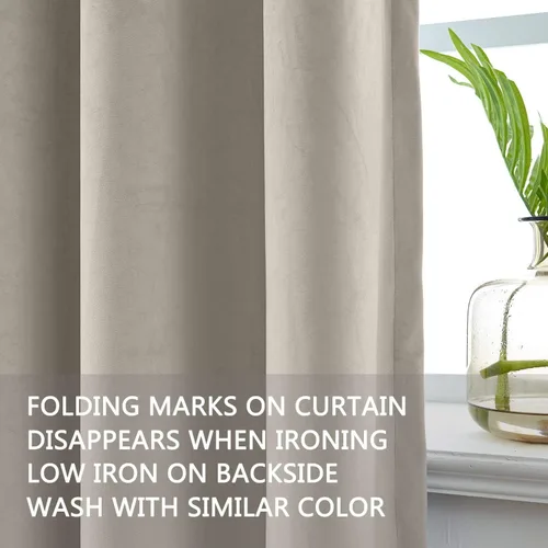 Vista 37 de cololeaf Panel de cortinas opacas de terciopelo con forro para cine en casa, cortina de ganchos planos para barra transversal o pista, 100 pulgadas