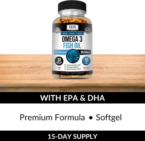 Vista 5 de Kaya Naturals Suplemento Omega 3 - Aceite de pescado Omega 3 hecho en la naturaleza, aceite de pescado pelágico 100% puro cosechado en el mar sin