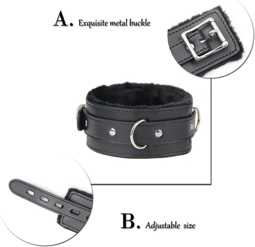 Vista 2 de leather choker collar with Lock Adjustable Size for women