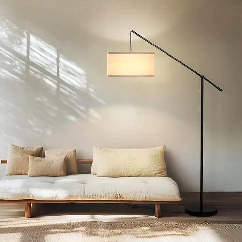 Vista 8 de Brightech Hudson 2 - Lámpara de pie LED, lámpara alta con base resistente, lámpara de arco contemporánea para salas de estar y oficinas, gran