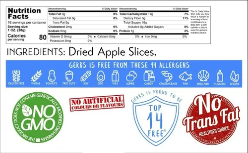 Vista 2 de Frutas secas GERBS, Top 14 libres de alergia alimentaria, sin sulfuro, sin conservantes, sin OMG, vegano