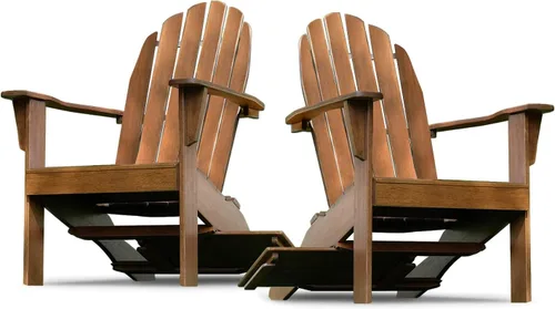 Vista 7 de Cambridge Casual Silla Adirondack Magnolia de madera maciza de 2 piezas con mesa de bandeja, color negro