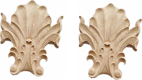 Vista 13 de Calcomanía de tallado de madera sin pintar, apliques de madera tallada para muebles de bricolaje, apliques para pared, cama, puerta, armario, 2