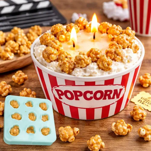 Vista 2 de Molde de silicona para palomitas de caramelo - Molde para hacer velas - Molde de resina - Molde de jabón - Molde flexible realista NC083