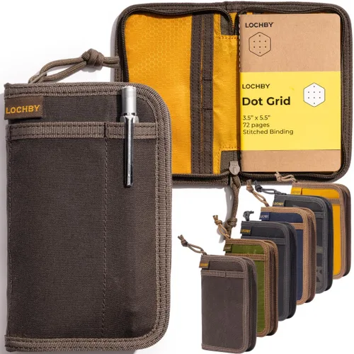 Vista 33 de LOCHBY® Carpeta Field A5 Cubierta de carpeta de 6 anillas Lona encerada resistente al agua Diseño plano Sistema A5 apto para recargar