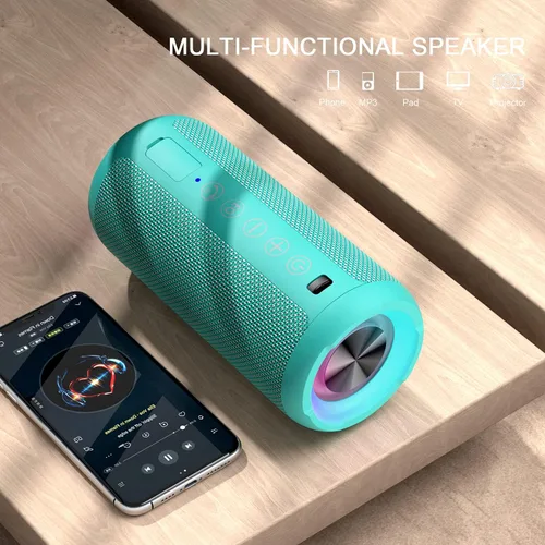 Vista 3 de Ortizan Paquete de 2 altavoces Bluetooth portátiles X10 (paquete de 2) – IPX7 impermeable, 24 W potente sonido estéreo, 30 horas de reproducción