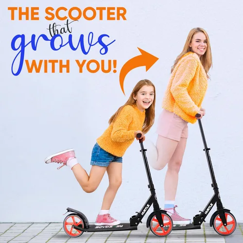 Vista 6 de Hurtle Renegade Kick Scooter for Kids, Teenagers & Adults - 2-Wheel Folding Scooter with Adjustable T-Bar Handlebar - Alloy Anti-Slip Deck