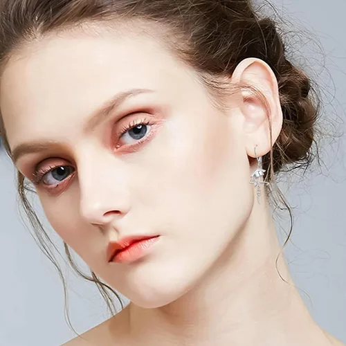 Vista 3 de Aretes de plata de ley 925 con cruz de fe, aretes colgantes de cruz de fe, aretes de cruz de fe, regalos para mujeres, graduación, día de la madre