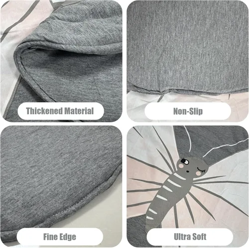 Vista 3 de Alfombra antideslizante Abreeze para niños, de color gris