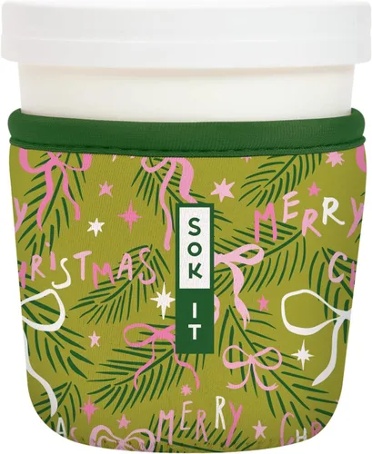 Vista 144 de Sok It IceCreamSok - Funda de neopreno aislada (flores abstractas, pintas de helado cónicas)