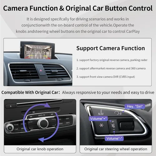 Vista 4 de Road Top Decodificador inalámbrico de interfaz CarPlay para Audi Q3