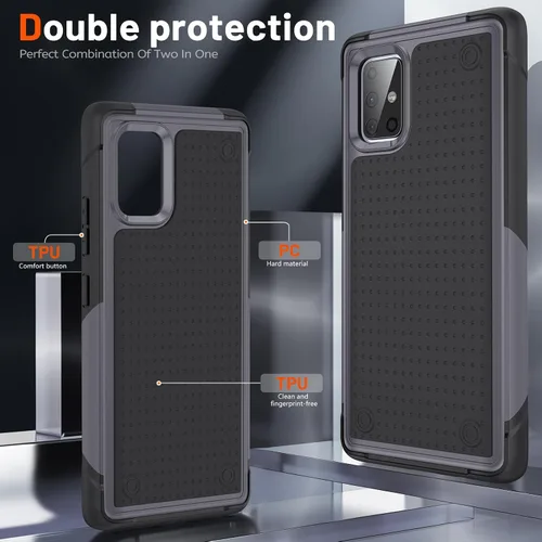 Vista 174 de Jeylly Compatible con Samsung Galaxy A22 5G Funda, Funda Samsung A22 5G con 2pcs protectores de pantalla de vidrio templado