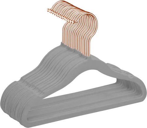 Vista 29 de MIZGI Perchas de terciopelo para bebé, perchas antideslizantes para niños y niños pequeños, perchas de 11.8 pulgadas para ropa de bebé, paquete
