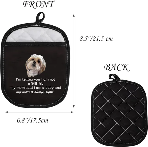 Vista 2 de Shih Tzu Regalo para perro Shih Tzu, regalo para amantes de Shih Tzu, soporte para ollas con texto en inglés "I Am Not a Shih Tzu I Am a Baby Dog