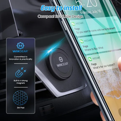 Vista 6 de Soporte magnético universal para tablero de instrumentos (2 unidades) para teléfonos celulares y mini tabletas con tecnología Fast Swift-Snap