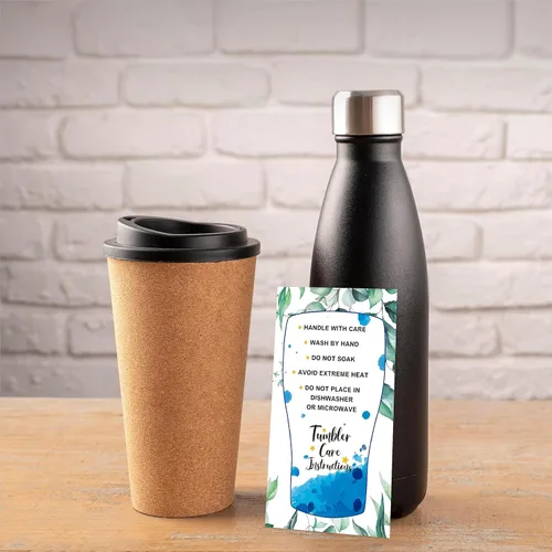 Vista 4 de 200 tarjetas de instrucciones de cuidado de vasos, impresión de doble cara para tarjeta de dirección del cliente, consejos para el cuidado
