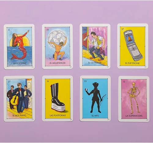 Vista 7 de Loteria millennial: Edición Y2K - Juego de fiesta de bingo mexicano de parodia, juego de cartas de emparejamiento, nostalgia y humor icónico