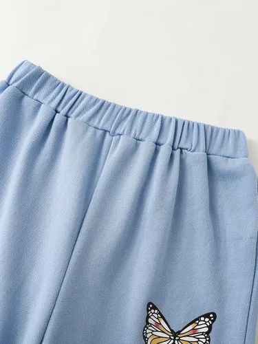 Vista 4 de Floerns Ropa con estampado gráfico para niñas, pantalones deportivos con chaqueta de 3 piezas