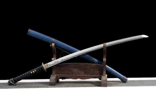 Vista 2 de Espada Katana Guntō hecha a mano, espada samurái japonesa real (espada completa), Catanas Japonesas Reales