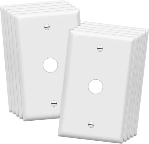 Vista 13 de ENERLITES Combinación de salida dúplex / receptáculo individual de 1.406 pulgadas, cubierta de placa de pared con orificio, tamaño estándar de 2