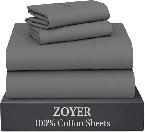 Vista 13 de ZOYER Sábanas de 100 % algodón percal tamaño individual, refrescantes y transpirables, duraderas, con una sensación nítida, suave y cómoda, bolsillo