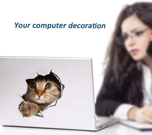 Vista 2 de 6 calcomanías de pared 3D para gatos, autoadhesivas, calcomanías de pared para niños/murales de vinilo extraíbles para sala de estar, habitaciones
