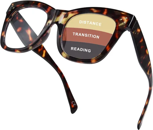 Vista 10 de FONHCOO Oversized Progressive Reading Glasses for Women Men Large Square Blue Light Blocking Computer Readers