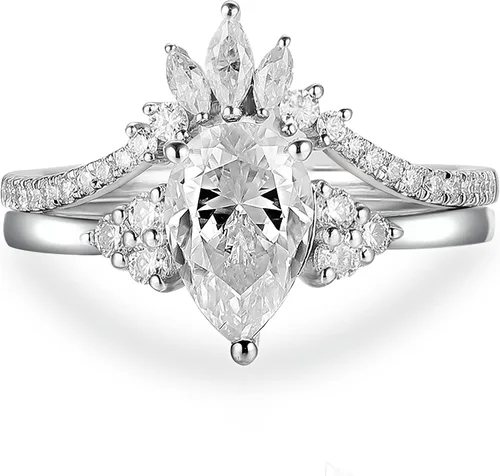 Vista 7 de Juego de anillos nupciales de cuarzo rutilado negro natural