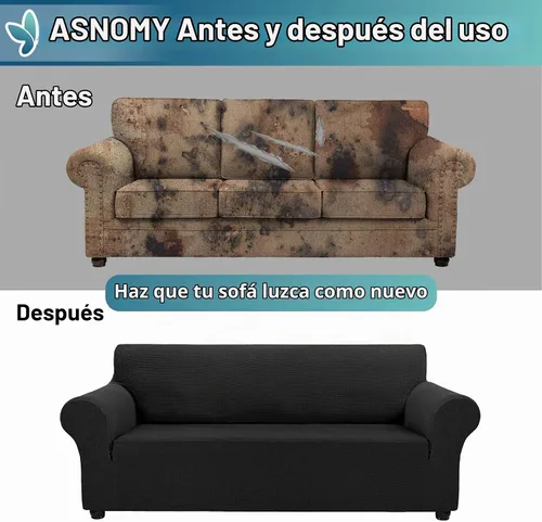 Vista 6 de Asnomy Fundas para Sofá de 3 Cojines Fundas Elásticas para Sofá Fundas Deslizantes, Protector de Mascotas Fundas para Muebles para Perros Gatos Tela