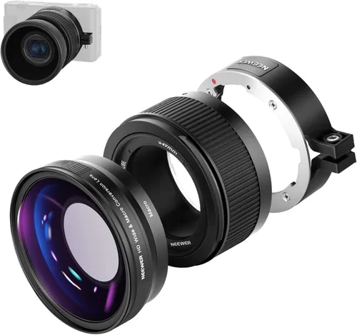 Vista 10 de NEEWER Lente gran angular compatible con Sony ZV-1 II (ZV-1 M2), 2 en 1 HD 18mm gran angular + lente macro adicional 10X con tubo de extensión