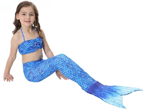 Vista 8 de Traje de baño para niñas pequeñas bikini halter con estampado de sirena pantalones cortos para niñas