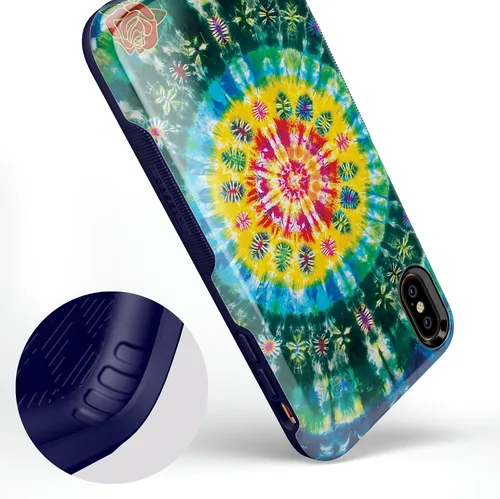 Vista 78 de Casely Funda para iPhone Xs Max Funda con estampado de festival (solo buenas vibraciones)