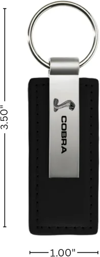 Vista 5 de Au-TOMOTIVE GOLD, INC. Llavero de cuero negro para Cobra, Negro