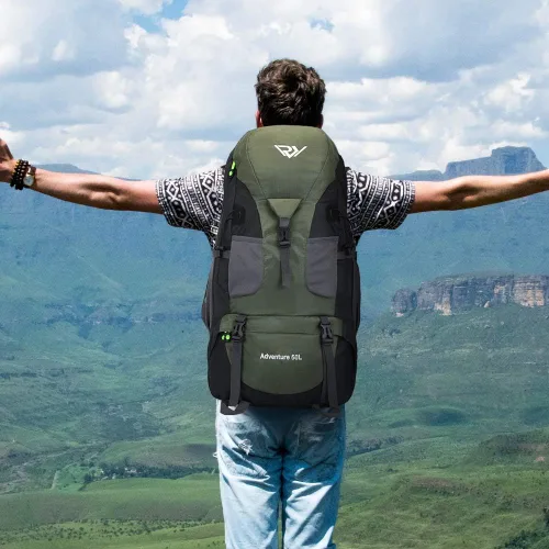 Vista 6 de Mochila de senderismo RuRu monkey de 50L, mochila ligera impermeable para camping al aire libre y viajes