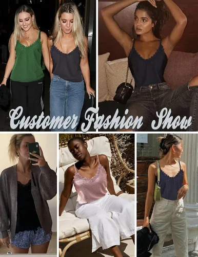 Vista 2 de HOTOUCH Camisola para mujer, cuello en V, tirantes delgados, sin mangas, blusas de ajuste holgado