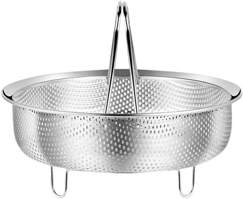 Vista 3 de 304 Stainless Steel Steamer Insert for Cooking Pots and Pressure Cookers, Multi-Size Steam Basket for Vegetables, Seafood, Eggs, and Multifunctional