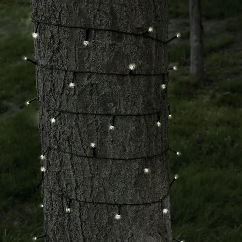 Vista 8 de Cadena de luces para exteriores – Iluminación colgante con energía solar con luces blancas frías para patio, patio trasero, jardín y eventos por