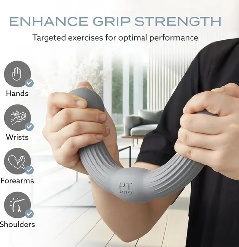 Vista 5 de PT Pro Entrenador de codo de tenis para terapia física, agarre texturizado, alivio del dolor de codo, barra de resistencia para tendinitis y codo
